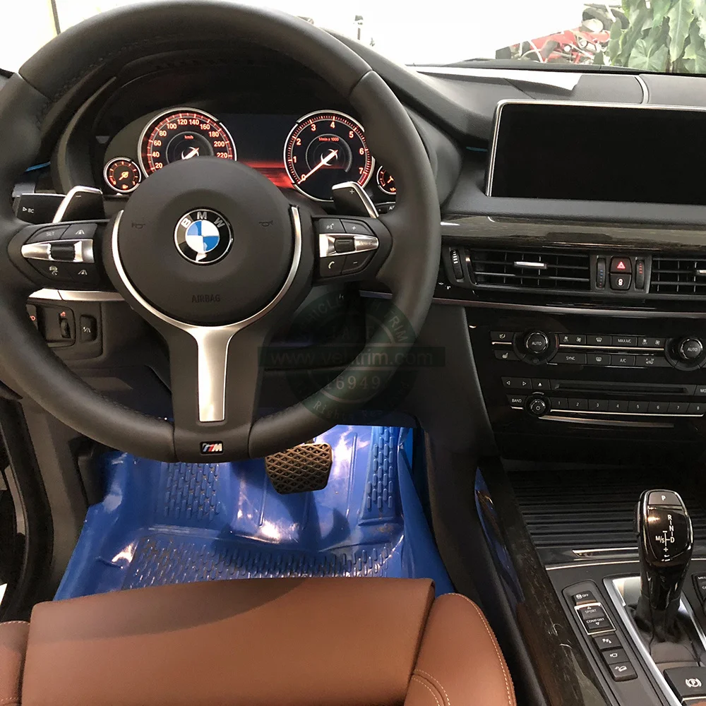Custom Original top grain Cow vegetable tanned Leather Fabric Auto Car Steering Wheel For Bmw