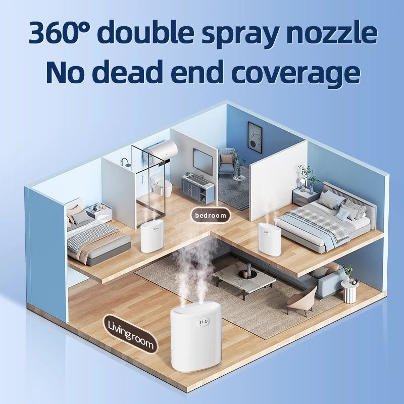 Humidifier Custom Best Seller 500ml Double Spray Bedroom Air Humidifier Mini H2o Usb Ultrasonic  Air Humidifier