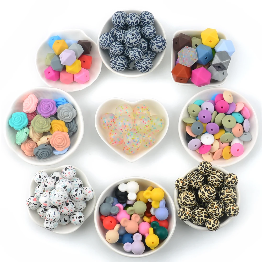 Пищевой BPA бесплатно прочие бусы россыпью материал Чеканные Силиконовые