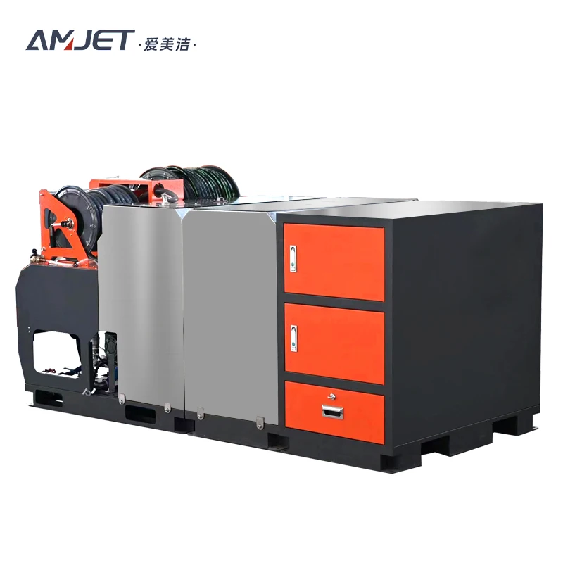 AMJET2610psi 16.25gpm sewer sprayer adopts German stainless steel pump 1000L sewer sprayer 37HP