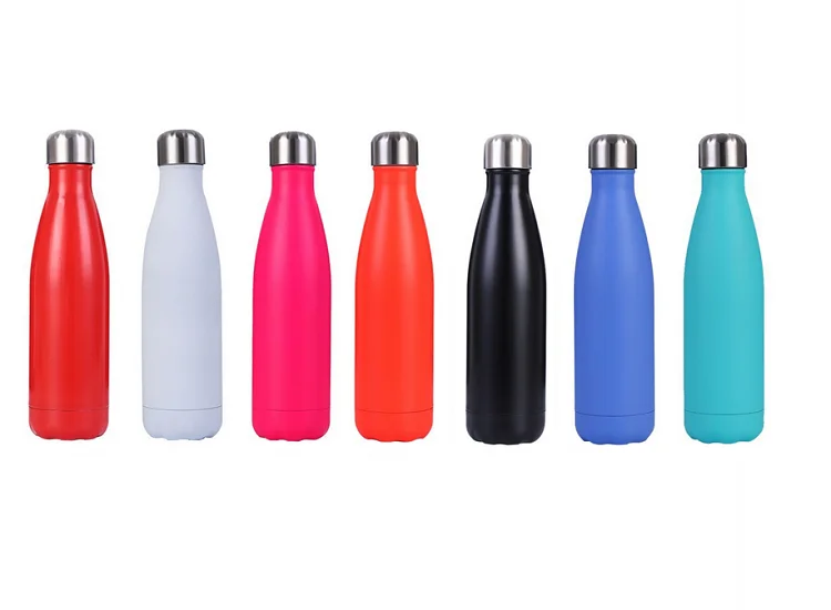 BPA free double walled gym drinkware custom logo matt white vacuum metal water bottle wholesale