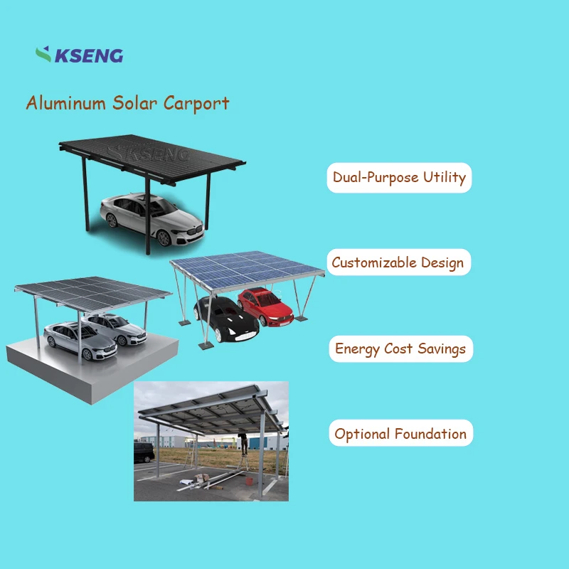 Wholesale Price Carport Waterproof Solar Carport Solar Parking Canopy Aluminium Carport 3 Cars Solar