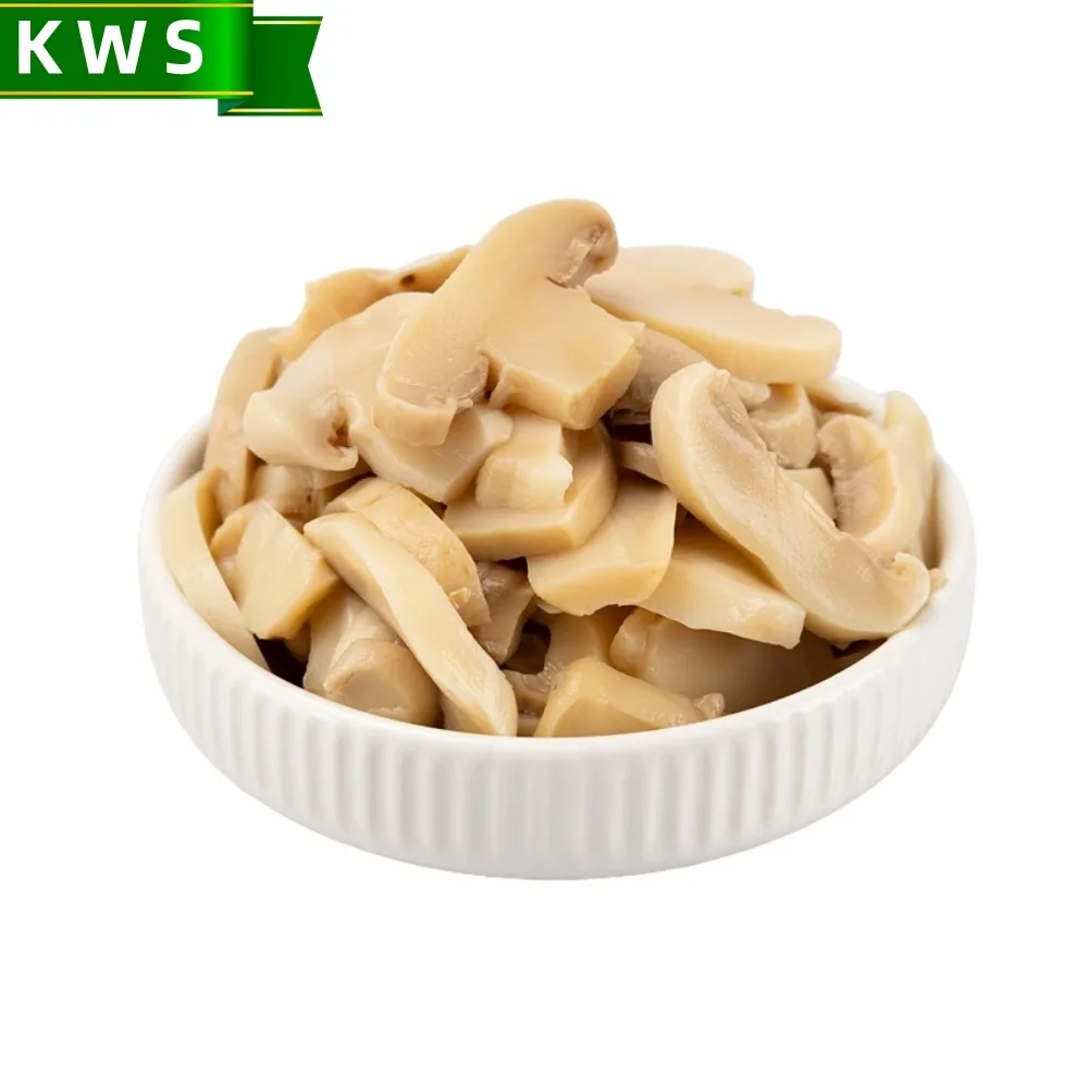 Консервированные кусочки грибов и стебли с логотипом KWS