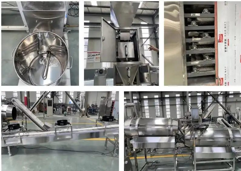 Wheat Flour Based Fried Snacks Processing line Fried Crispy Snacks Making Machine