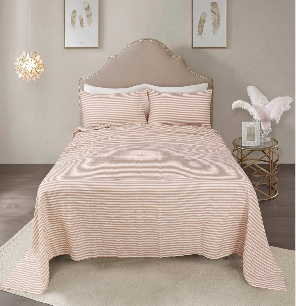 OEKO-TEX  Flax linen bed sheet linen duvet cover  pink color  with hemp bedding 100% French flax linen bedding set