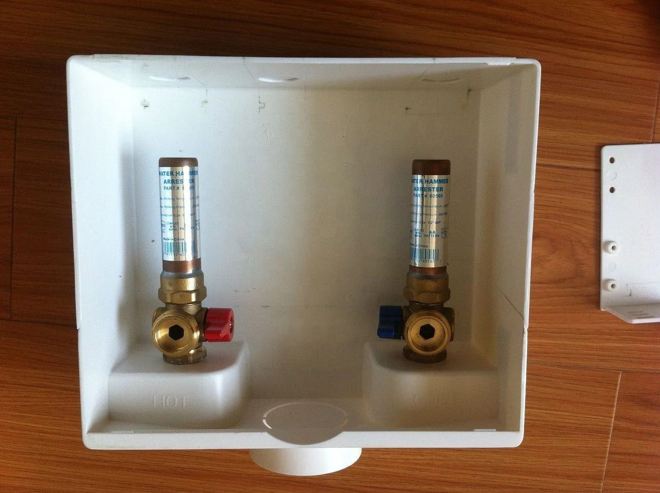 Washing machine valve with plastic ABS Box