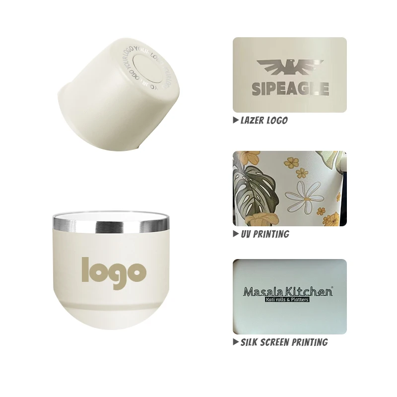 Wholesale 4oz 6oz Stackable Ceramic Mug Camping Stainless Steel Vacuum Insulated Coffee Mug Shot Tea Cup Espresso Mug