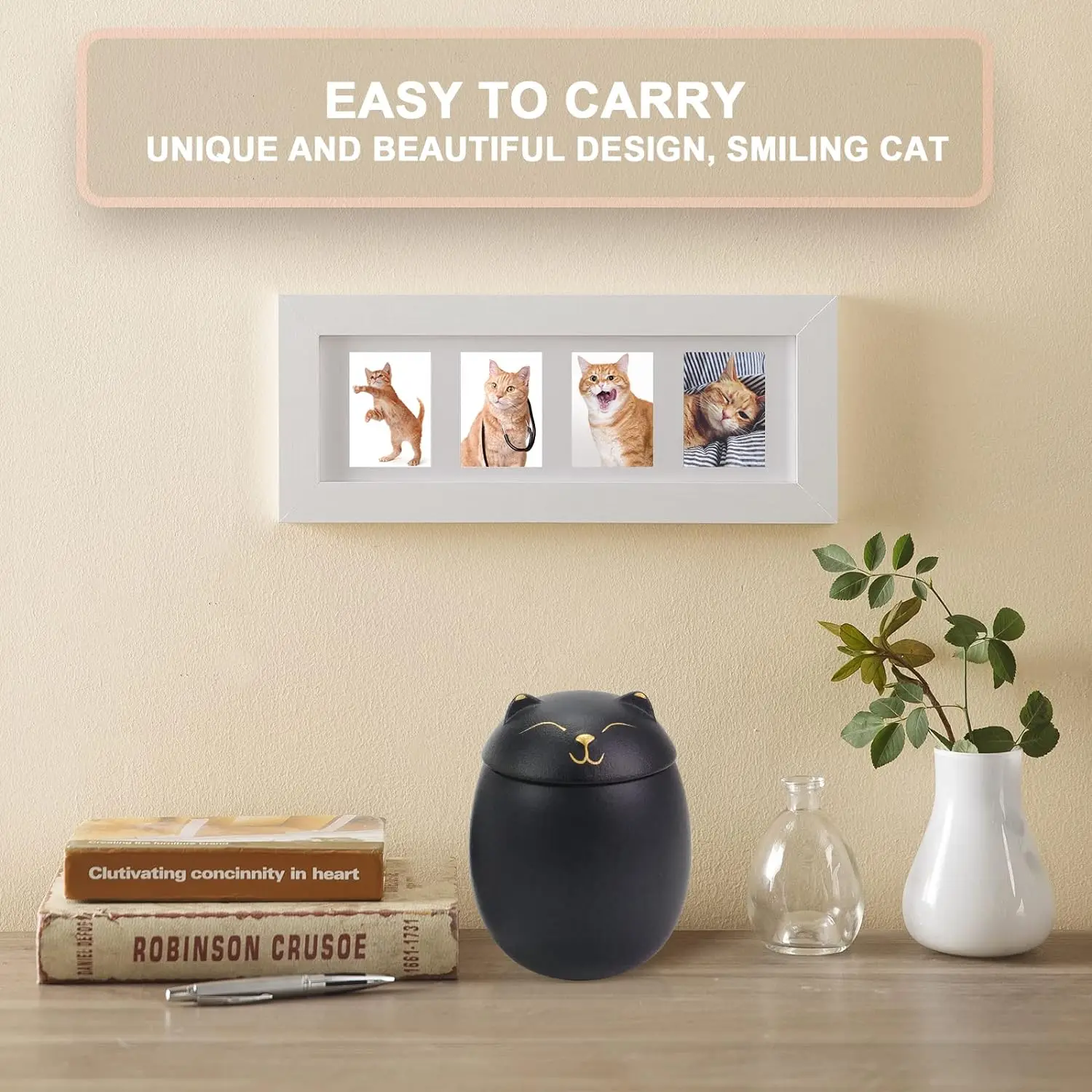 Pet Ceramic Urn Small Memorial Keepsake Urns Animal Box Souvenir Wood Box for Cat Dogs Ashes Funeral Cremation Pet Casket & Urns