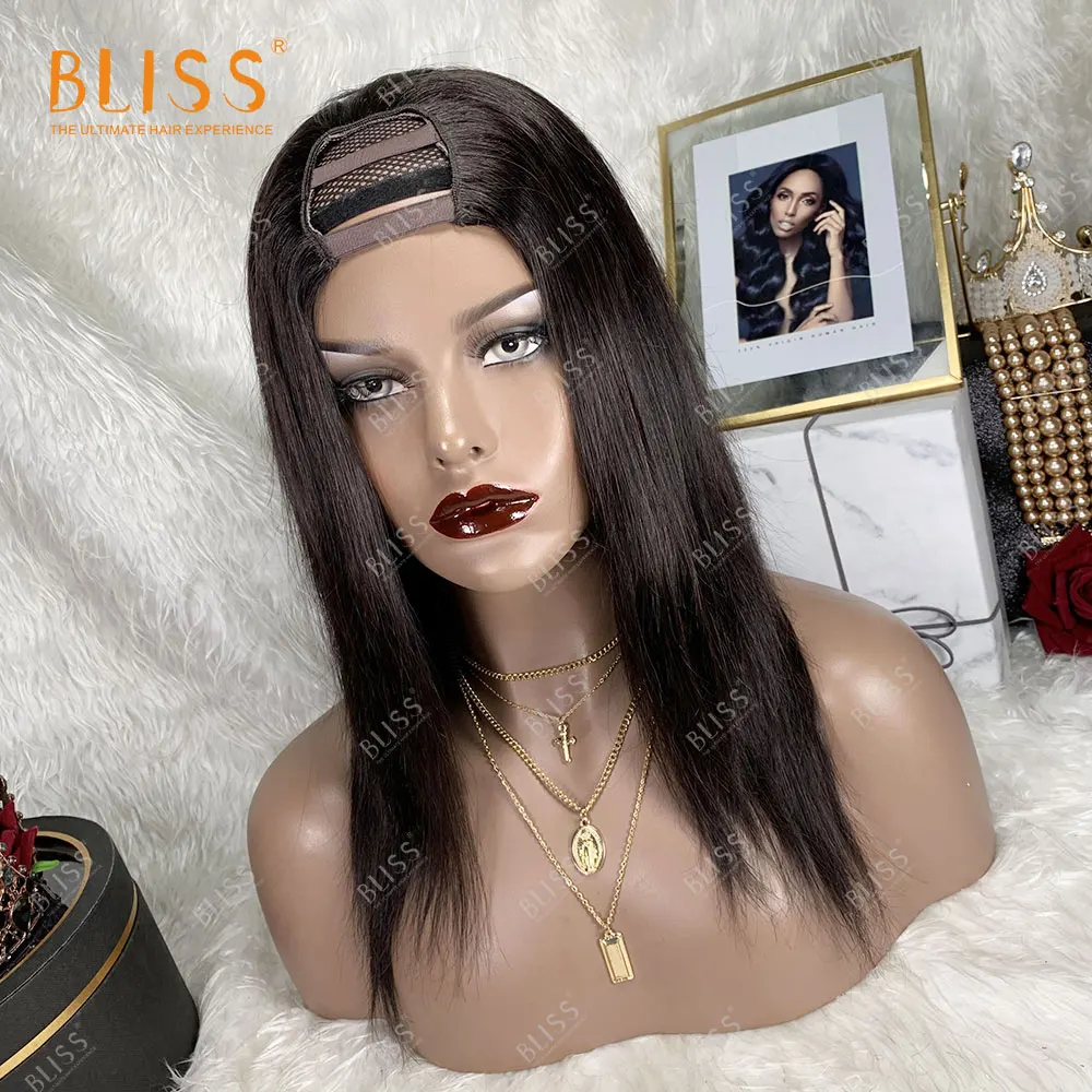 Bliss 150% Density U Shape Wig Wholesale Silky Straight U Part Wig Brazilian Remy Human Natural Hair U Part Wigs For Black Women