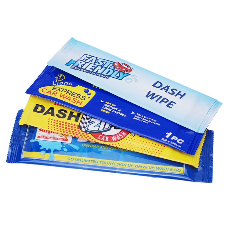 Private Label Custom Single Pack Car care Interior Dashboard Leather Non-alcoholic Cleaning Wet Wipes dash wipes