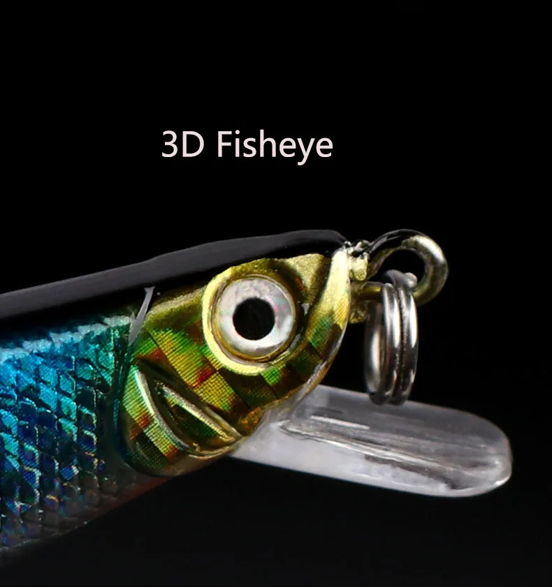 New 11.7g 13cm sinking water 3d eyes fishing hook plastic lure salmon sea bass fishing lure vibration