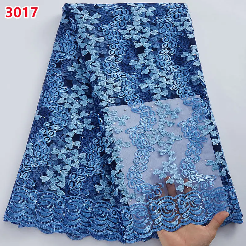 3017 Cheap White LACE Latest African Mesh Lace Fabric With Embroidery French Tulle Laces Fabric For Nigerian Wedding Party Dress