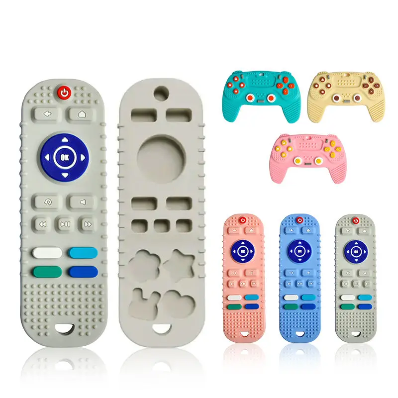2023 New Arrivals Bpa Free Food Grade Remote Control Shape Teething Sensory Toys Silicone Baby Teethers