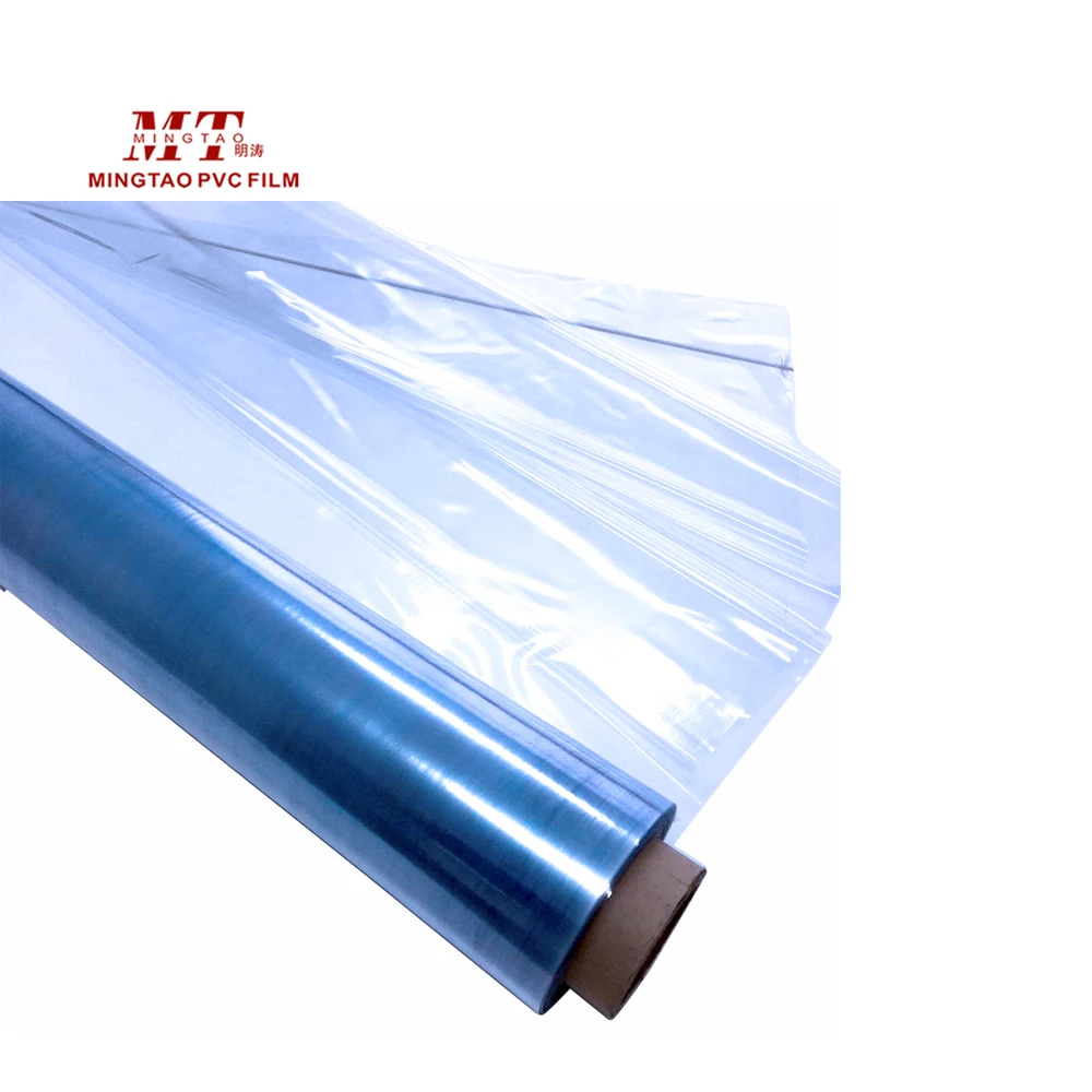 New style 100% raw material clear PVC soft sheet roll Normal Clear Film with slight powder
