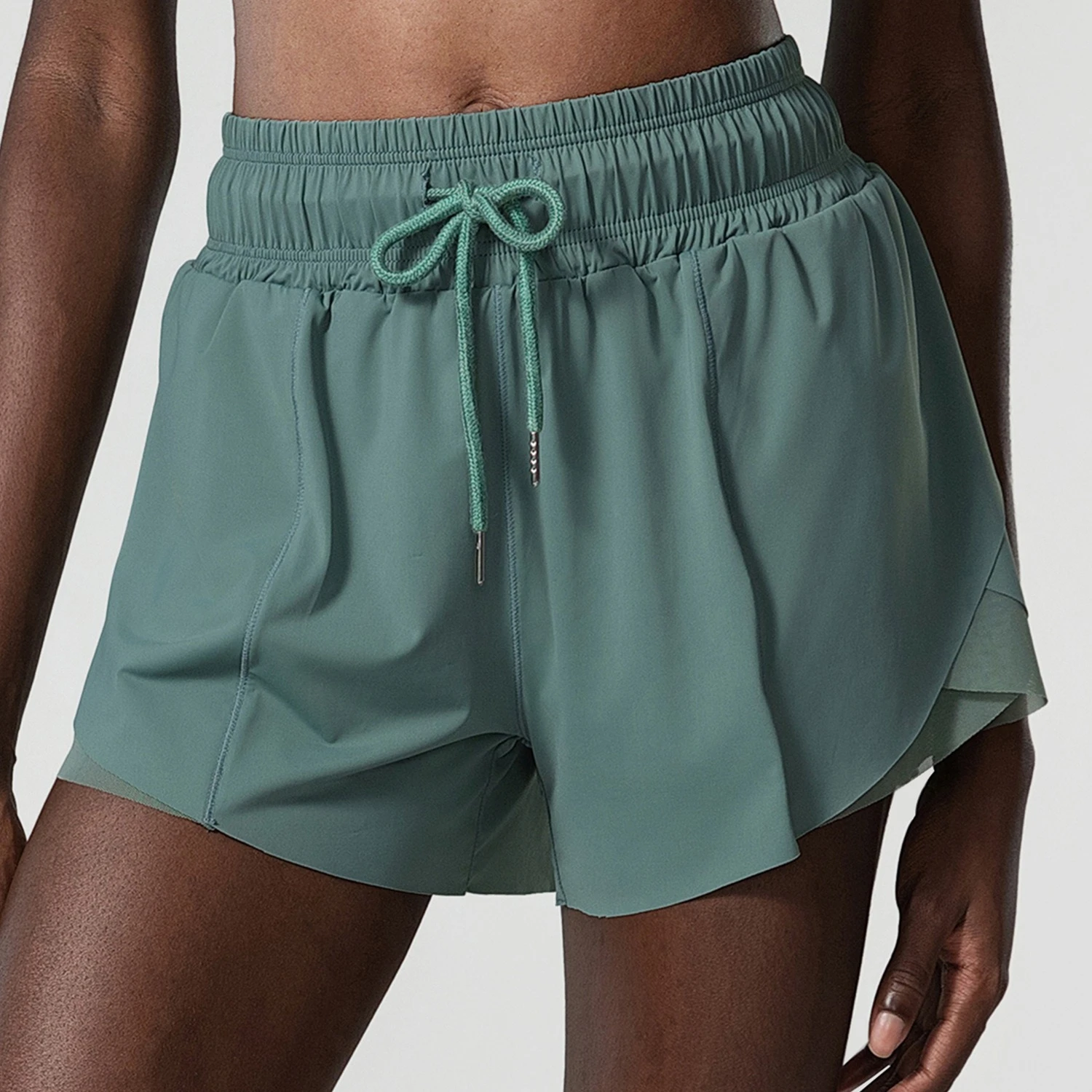 2024 Custom Logo 2 Piece Nude Feeling Women Yoga Shorts Fitness Workout Running Gym Wear Sports Yoga Shorts With Pocket