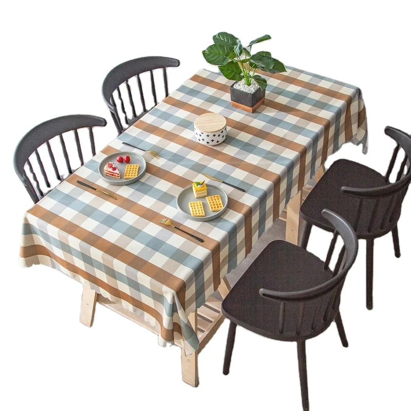 Wholesale Rectangular Tablecloth Plaid Table Cloth Household Decoration Tablecloth Waterproof Family Party Dining Tablecloth