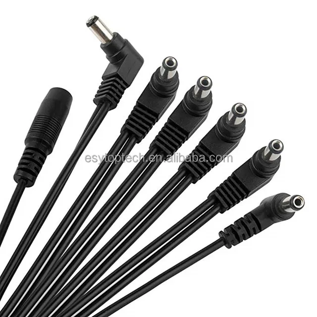 6 Ways Daisy Chain Power Cable Multi-Interface Connecting 1 to 6 Cable Cord Copper Wire for Guitar Effects Power Supply Adapter
