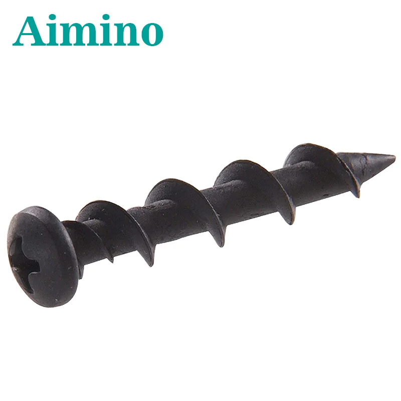 Aimino OEM Wood Screw Black Phosphate Coated Stainless Flat Truss Head Fast Self Tapping Drywall Screws