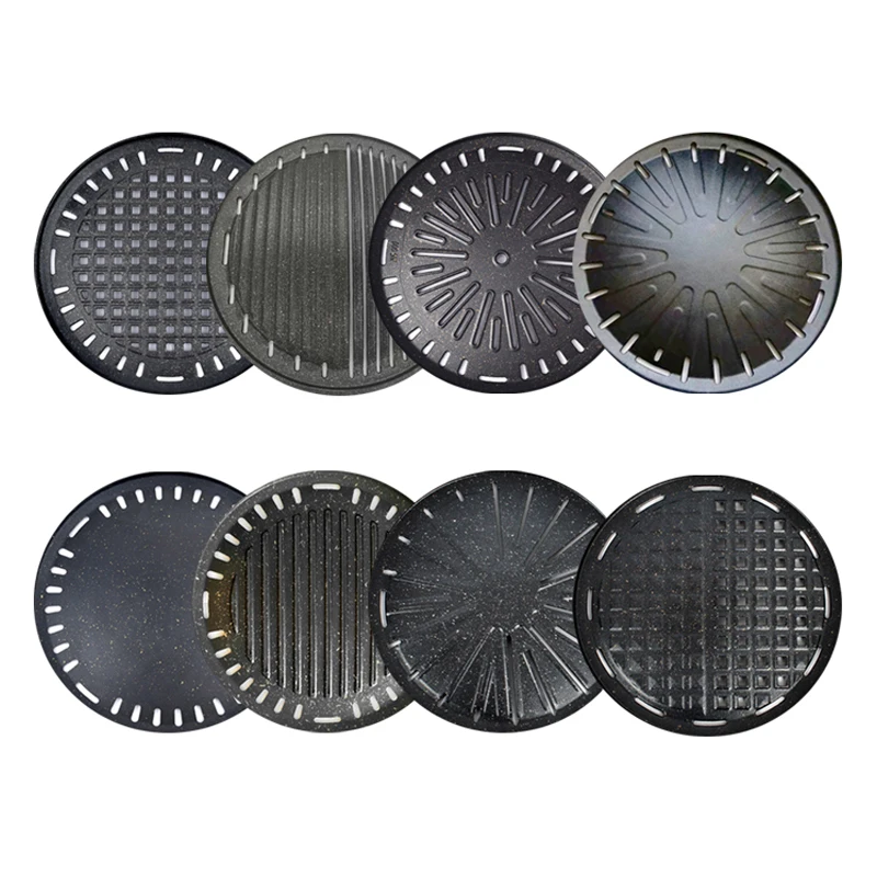 Popular Korean BBQ Non Stick High Quality Multiple Patterns 295mm Medical Stone Grill Pan