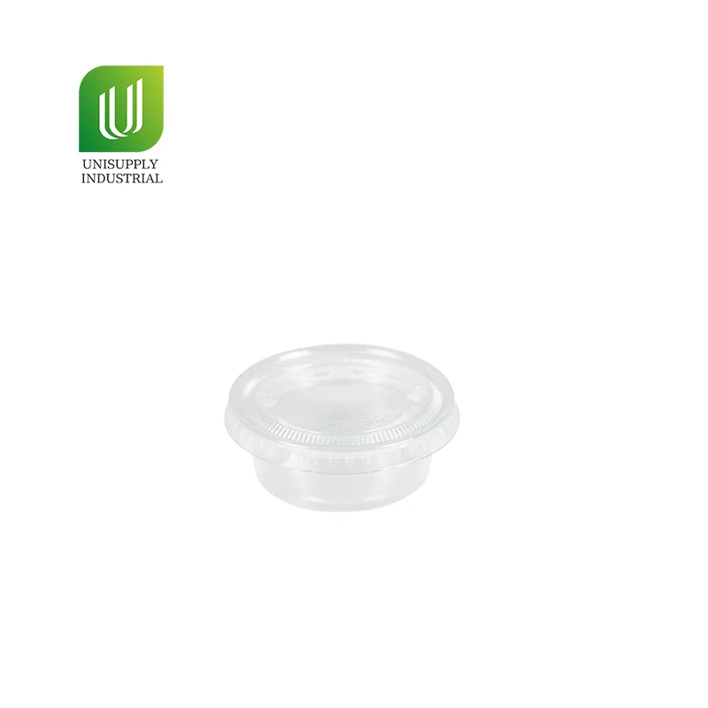 2OZ Black Plastic Sauce Cup Jelly Mini Portion Cups For Souffle Granulated Sugar