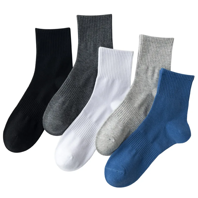 Sweat-absorbing Socks Versatile Men Socks Breathable Corset Cotton Best-selling Solid Color Casual Opp Bag Header Card Knitted