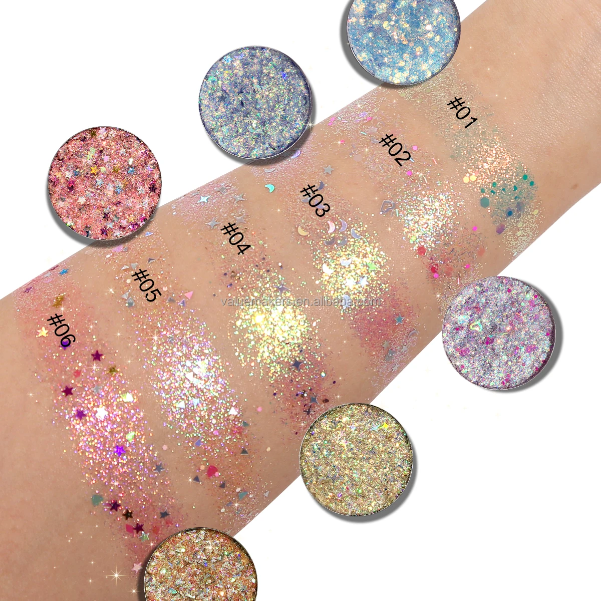 Cosmetics wholesale glitter eyeshadow vegan makeup high pigment eyeshadow palette glitter eyeshadow gel