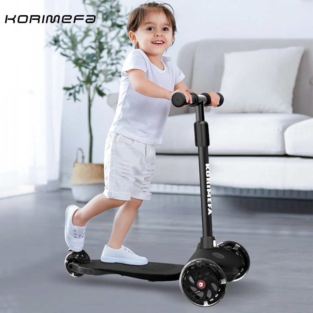 
Korimefa Scooter for Kids Toddlers Scooters 3 Wheels Kick Scooter Lean to Steer with PU Flashing Wheels 