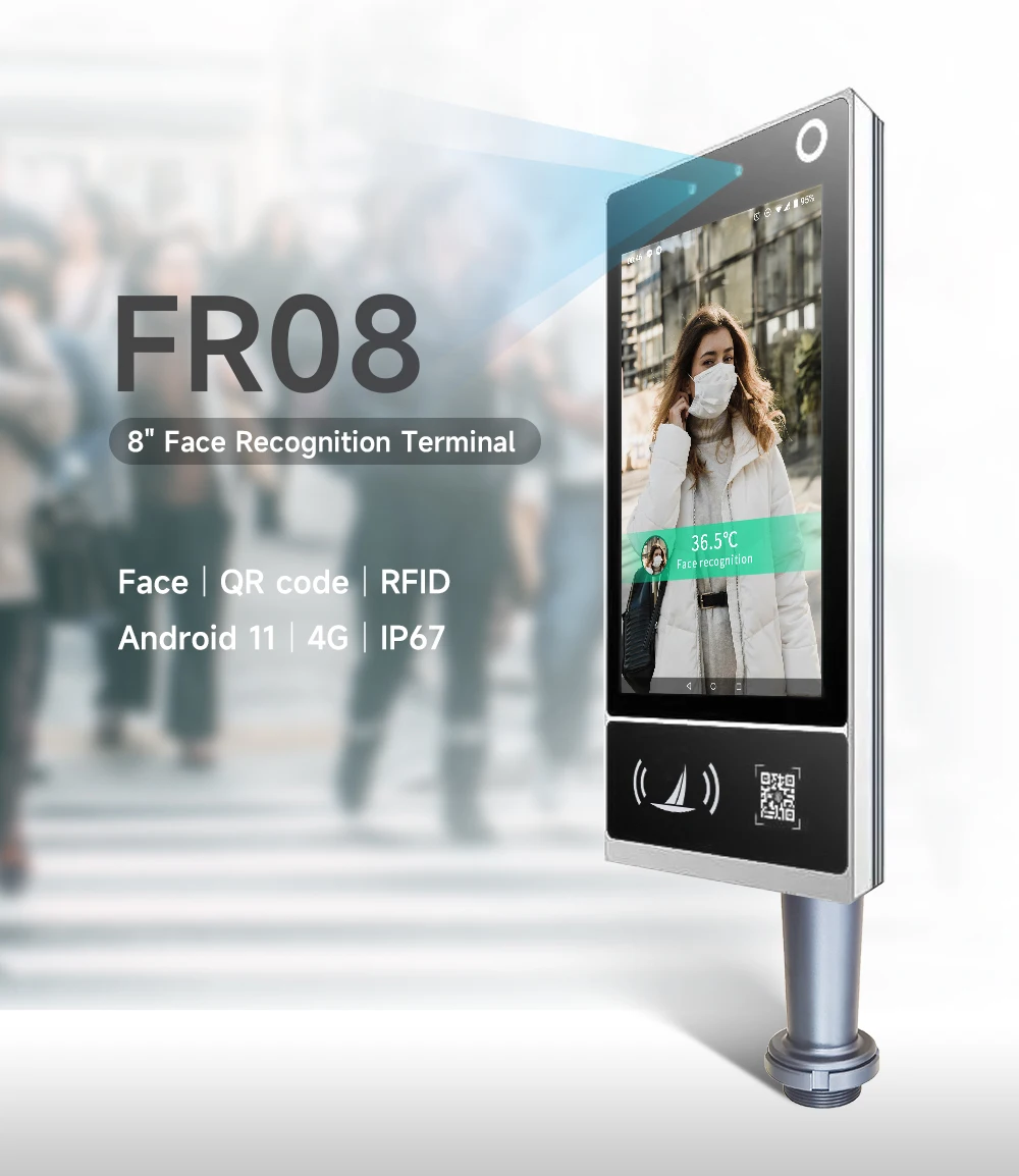 HFSecurity FR08  IP68 Multiple Recognition Functions Mask Alarm Facial Biometric  NFC Card Access Control System