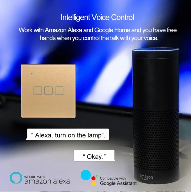 Ksmt 86 EU Standard zigbee mini switch 3 gang1 way tempered glass panel touch light switch zigbee remote switch