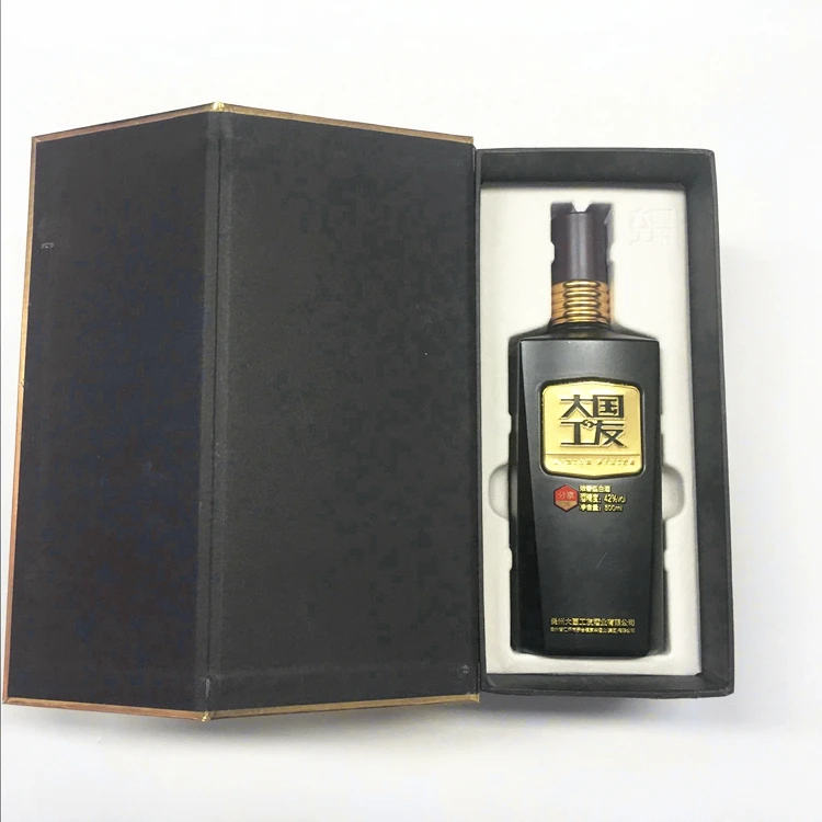 Роскошная Подарочная коробка под заказ, упаковка для вина и вина с вставкой из бумажной массы