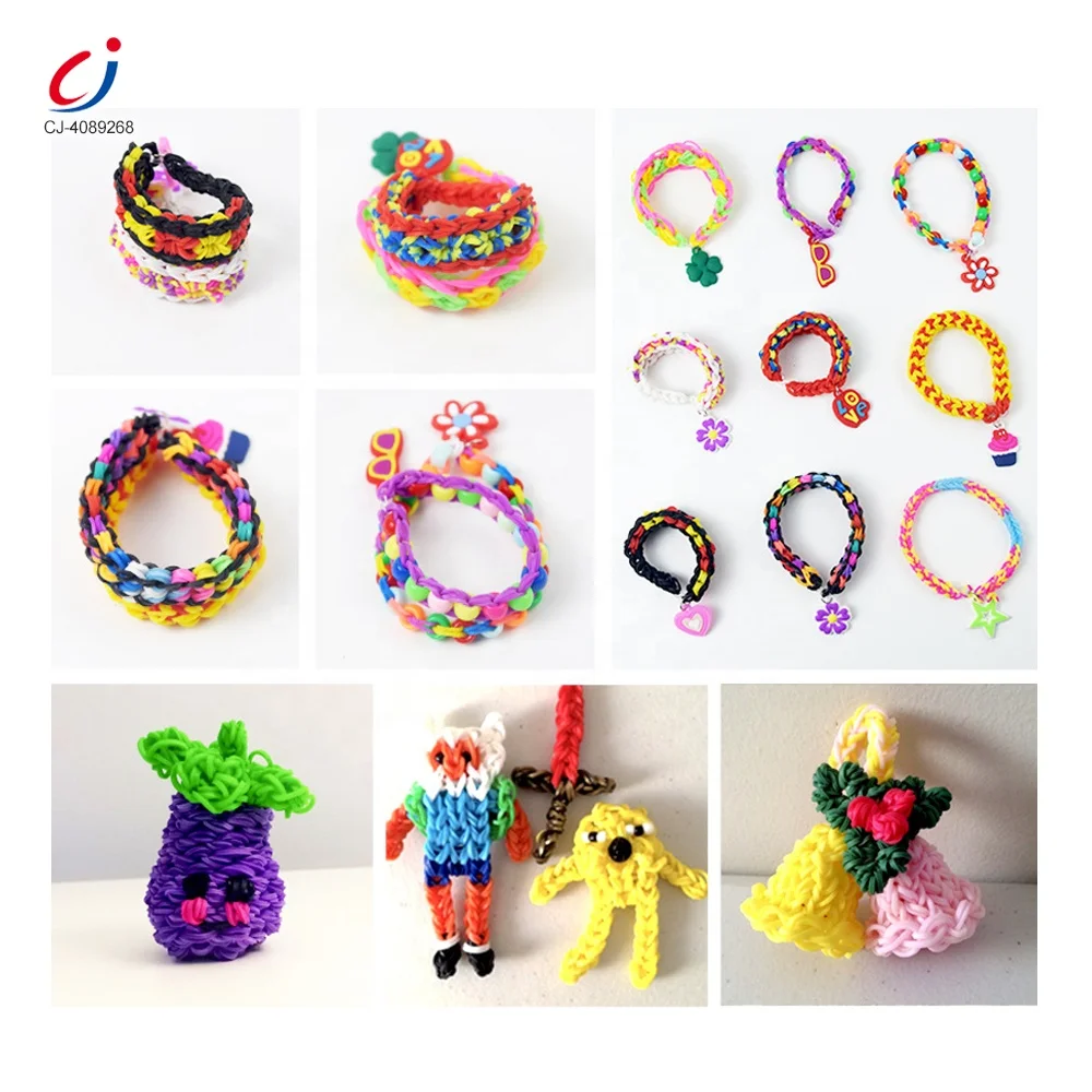Chengji hot sale girls gift set customize DIY Christmas toys parent-child interactive rubber loom bands kit for kids