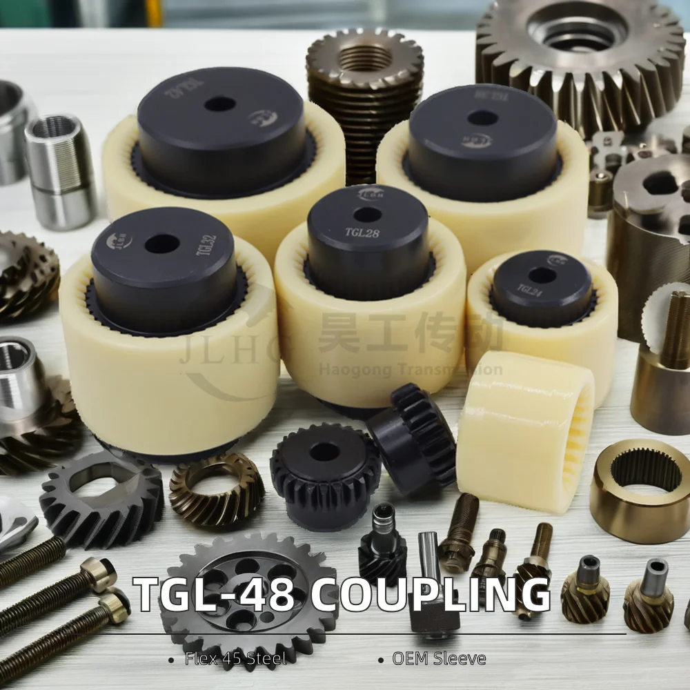 TGL 24 28 32 42 Drum shaped teeth coupler pinion ktr bowex coupling nylon sleeve gear shaft couplings Customizable hole, keyway