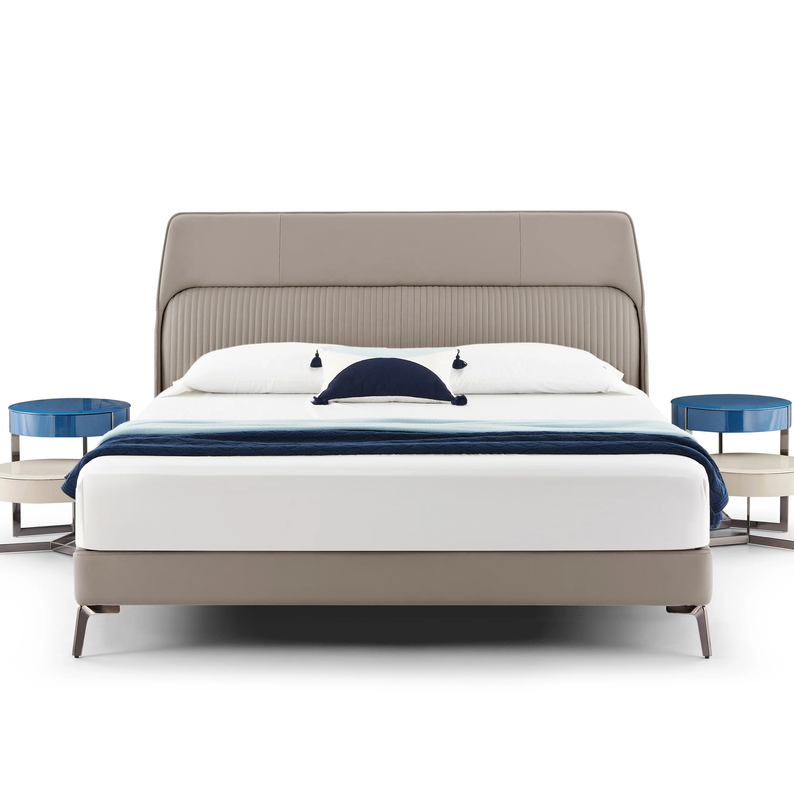 Wholesale price superior quality home furniture modern design bedroom set queen king size leather bed for hotel furniture