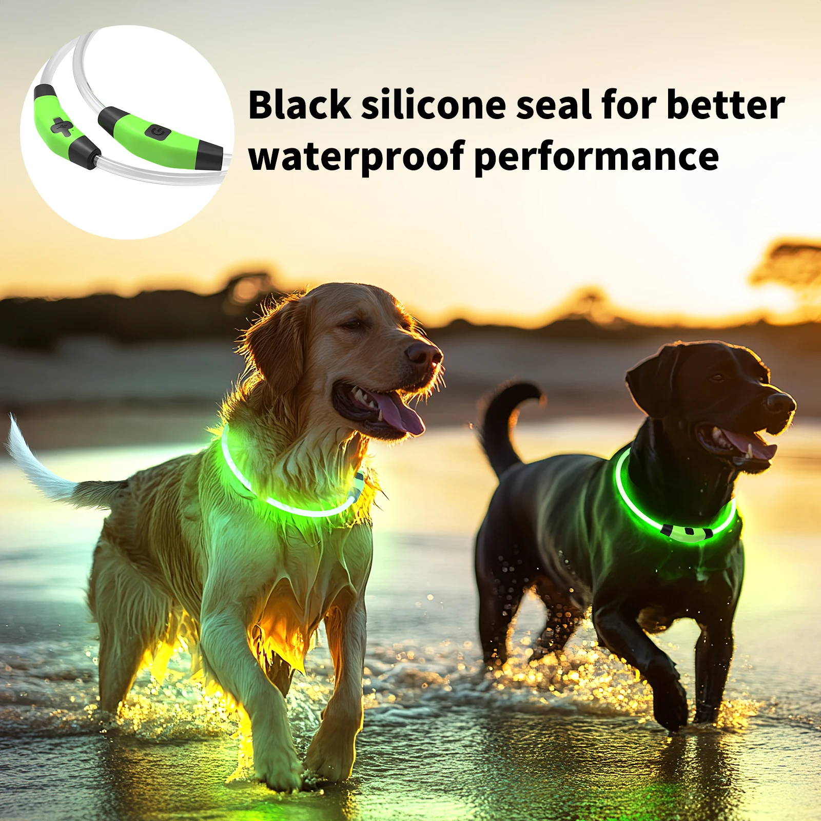 Pet Supplies LED Light Up Dog Collar TPU Material Waterproof Pet Cat Dog Night Safety Flash Glow in Dark Luminous Led Collar