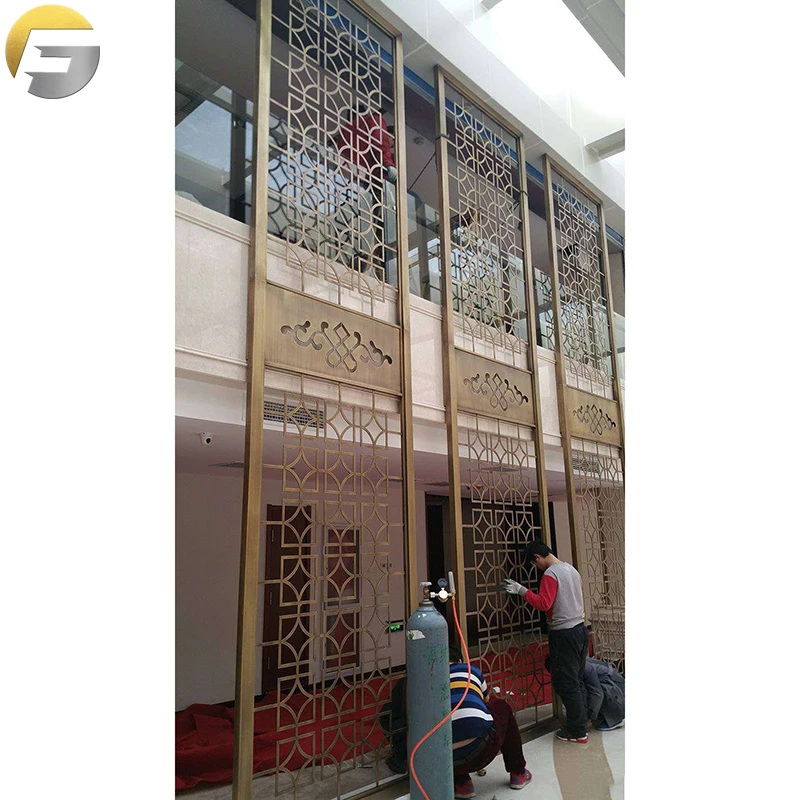 V0759 Free Sample Laser Cutting Hanging Metal SS Room Divider For Conference Room