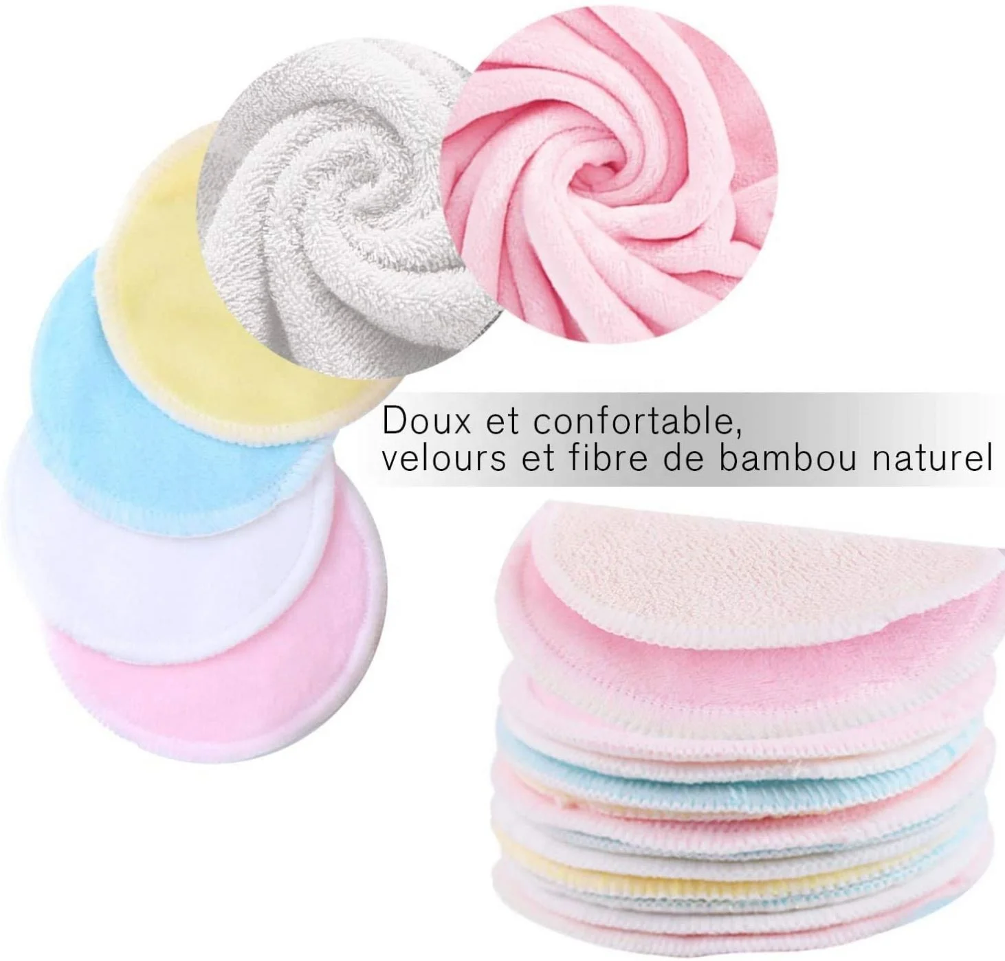 High Quality Reusable Make up Removal Pads 12 Cm Washable Magic Bamboo Makeup Remover Cotton Pad for Face