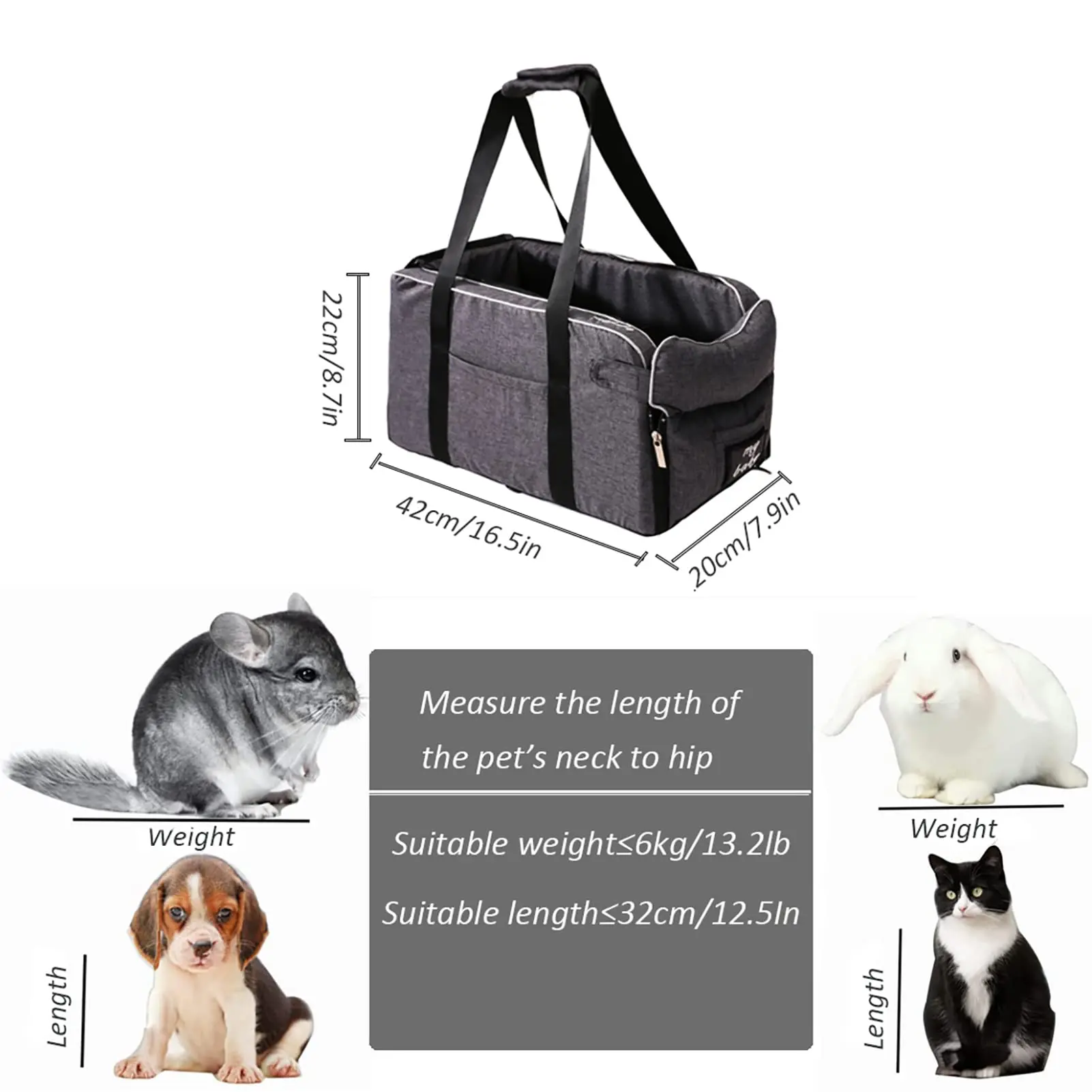 small pet carriers travel bag Pet charter car carrying pet safety seat center control bed
