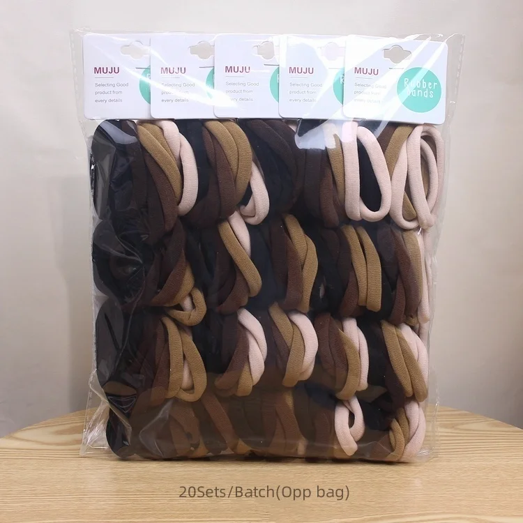10-Piece Set of Colorful Elastic Hair Rope Card Korean Version Hair Accessories Hair Ties Category