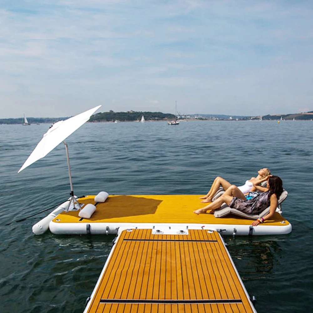 Outdoor Super Strong Drop Stitch Marine Floating Dock Inflatable Jetski Dock Floating Sea Dock for Sale