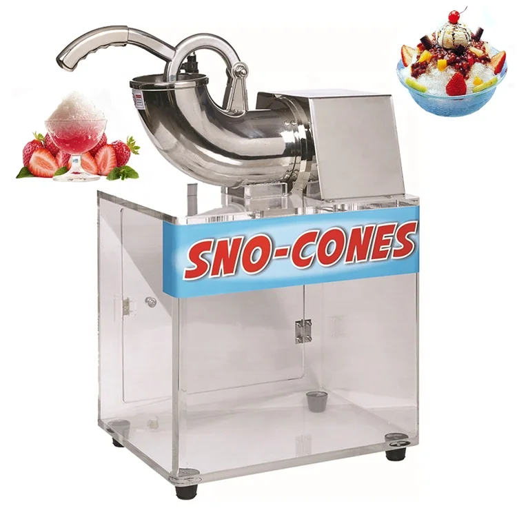 2024 Commercial Ice Crusher Electric Snow Cone Machine With Dual Blades Shaved Ice Machine Price For Family Restaurants Bars