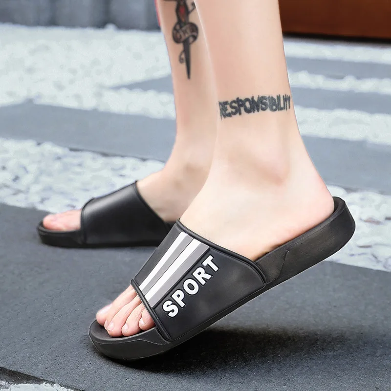 
Custom promotional gift men leather Slippers sandals ,Pvc upper eva slippers for men 