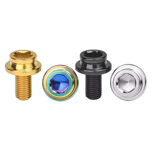 Titanium Bolt M8x15mm Square Hex Screws With Dust Cap Gasket for Pass Brompton Bottom Bracket Bike Ti suit Parts