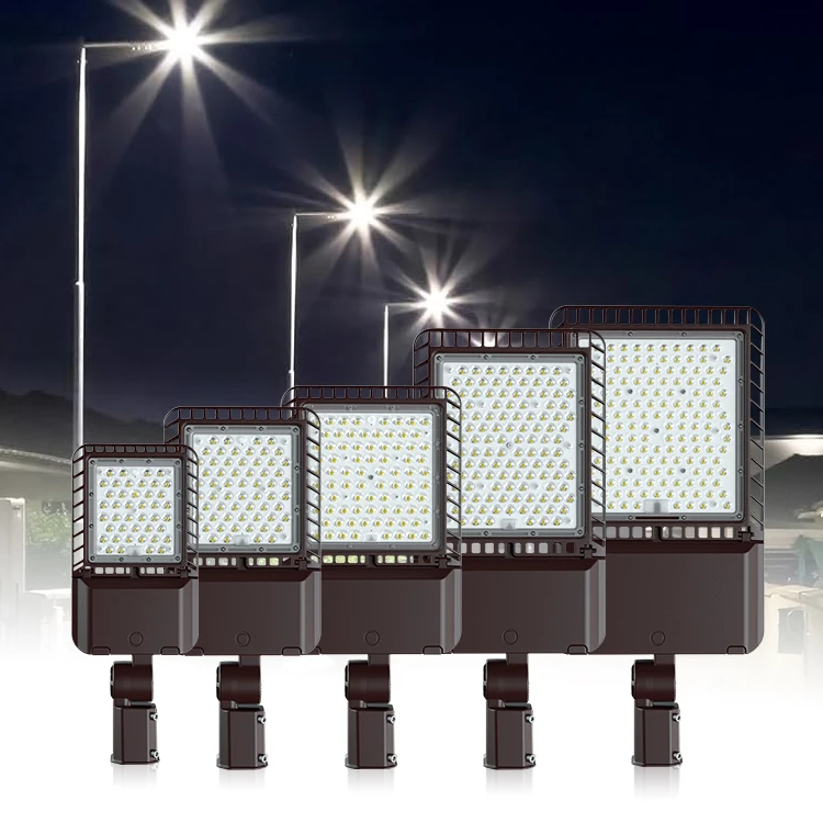 Adjustable Arm Mount 100W 200W 300W Parking Lot Area Light Dusk To Dawn IP66 Waterproof Exterior Led Street Light With Photocell