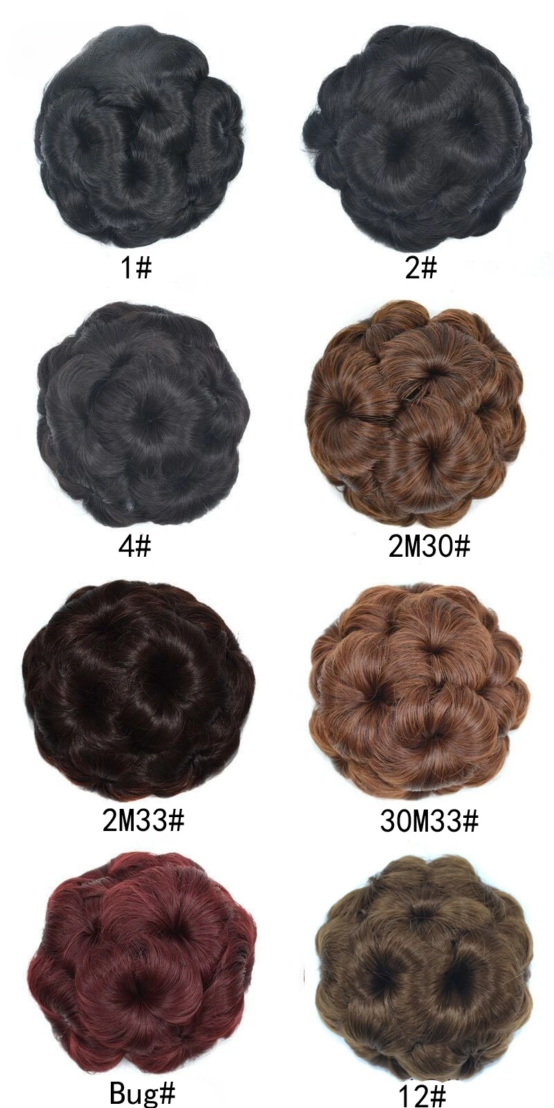 2024 New Toupet  for Women Curly nine flower shape Synthetic Chignon Hair Pieces Bun