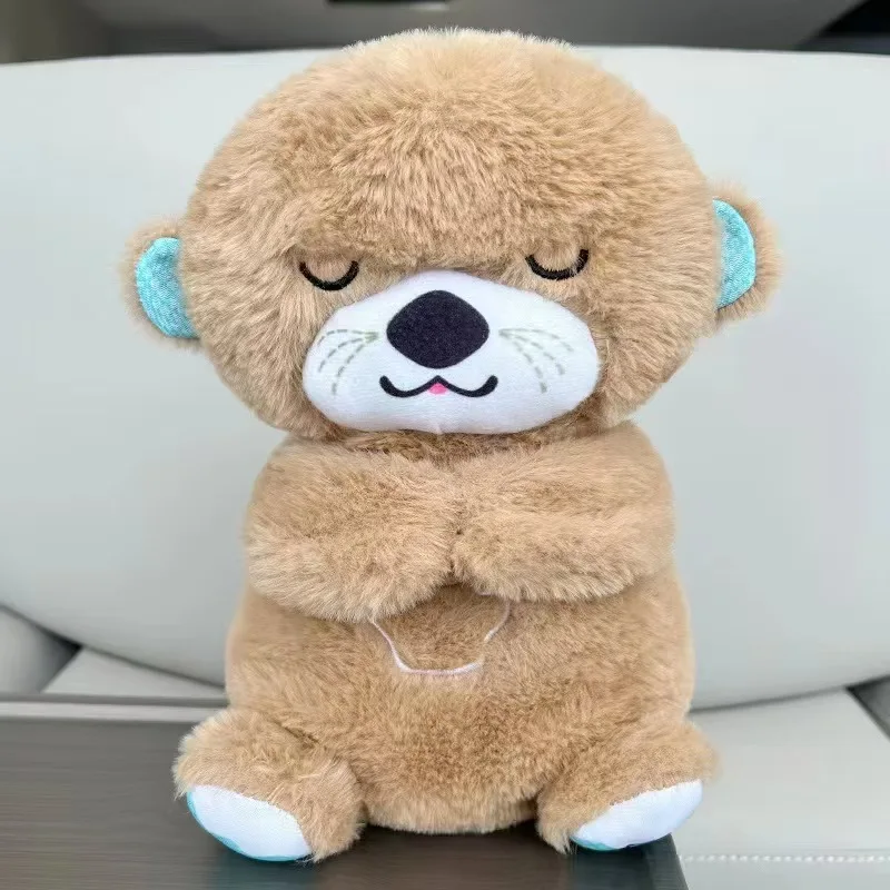 2024 high quality Cozy up with this Breathing Otter Beaver Plush Stuffed Animal Toy light up for new born baby Months Babies