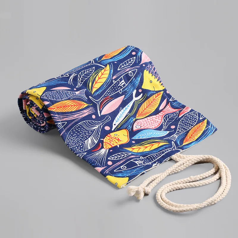Colored Pencil Wrap Pencils Roll Holder Coloring Pencils Organizer Holder Colored Pen Paint Brush Storage Pouch Portable