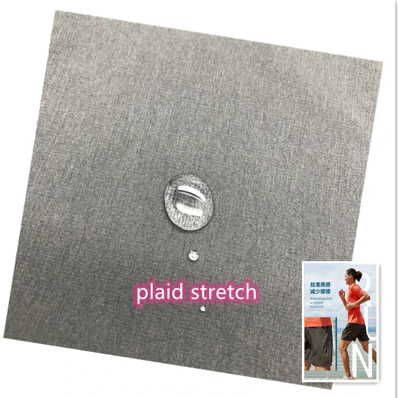 0.1 Plaid 70D woven ripstop 4 four way stretch nylon spandex fabric for pants and sportswear