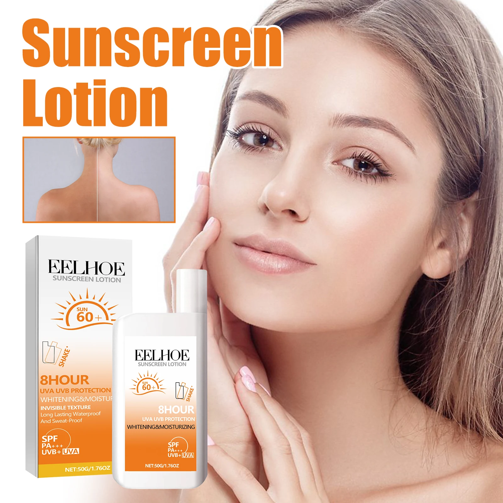 Wholesale EELHOE  SPF50  8 Hour Protection  Anti-UV  Whitening Sunscreen Lotion For Face And Body