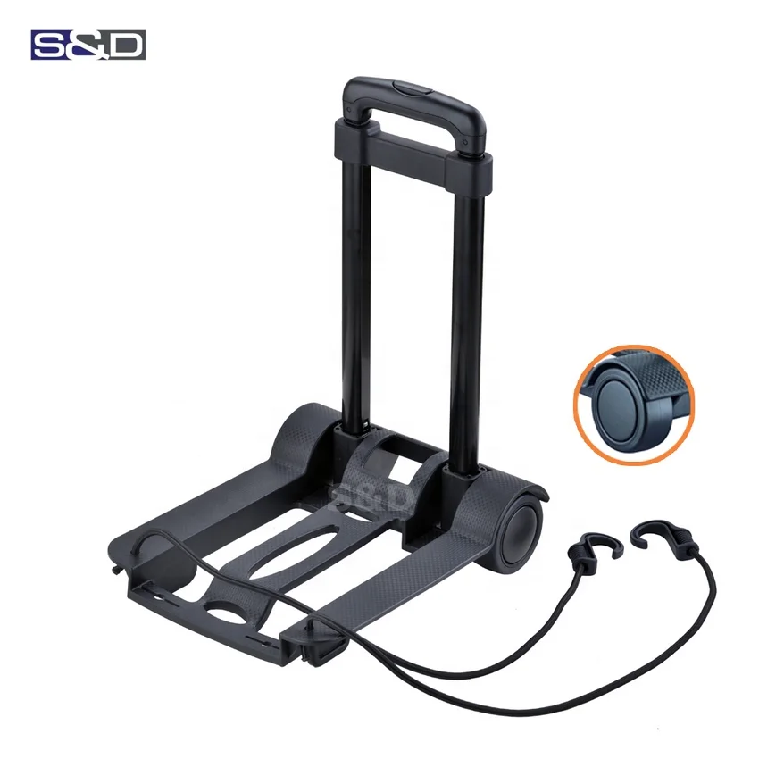 2022 mini telescopic portable lightweight folding shopping retractable luggage hand trolley cart truck promotion gift with logo