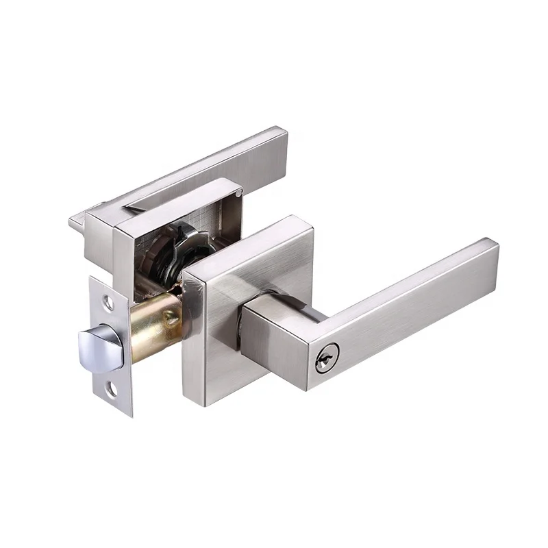 Lock factory  hardware bathroom best price  door lock lever handle matte black with adjustable latch American  bedroom handles